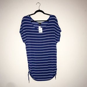 Navy blue & white striped blouse. Never worn!